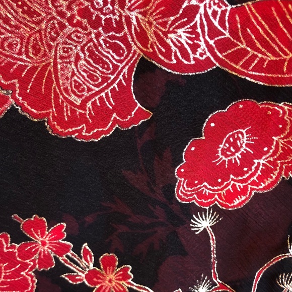 Roz & Ali Petite XS Sheer Blouse with Metallic Accents - Picture 14 of 16